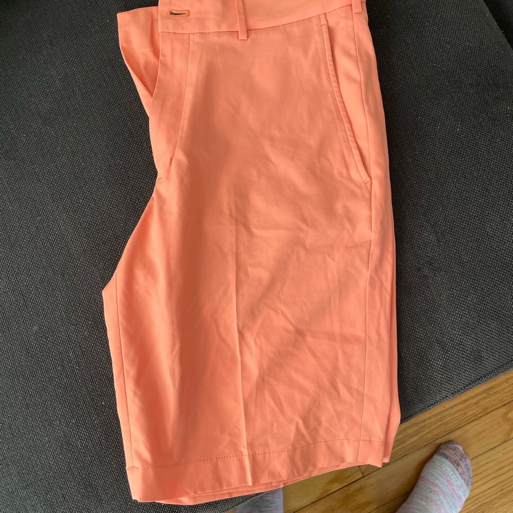 Walter Hagen Gray and Coral Orange Golf Shorts